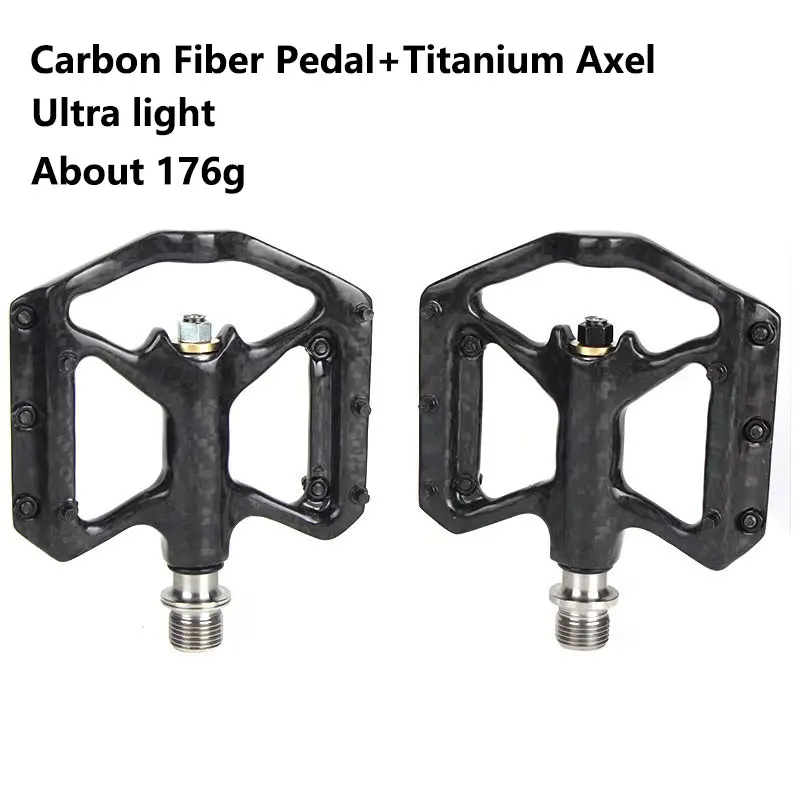 Anti-slip Carbon Fiber Pedal Ultralight 176g Quick Release Bike Pedal 3 Bearings MTB Road Bicycle Footboard Cycling Accessories