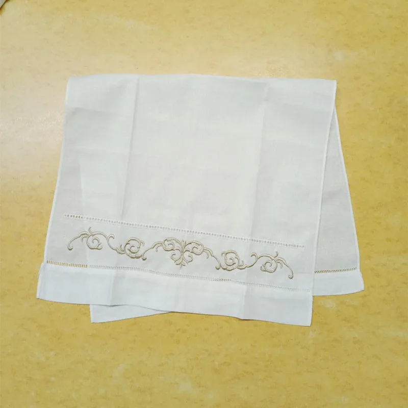 Set of 12 Handkerchiefs Towels White Linen Tea Towels 14"x22" Cloth Guest Hand Dish Kitchen Bathroom Towels