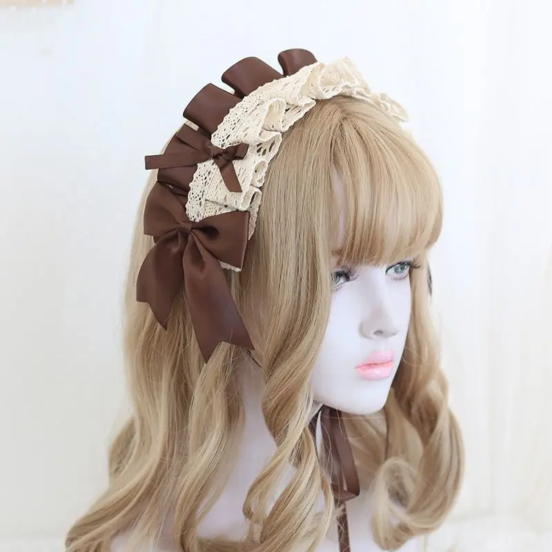 Coiffure gothique Lolita en dentelle pour filles, bandeaux de Cosplay mignons, joli épingle à cheveux douce, accessoire pour cheveux, fait à la main
