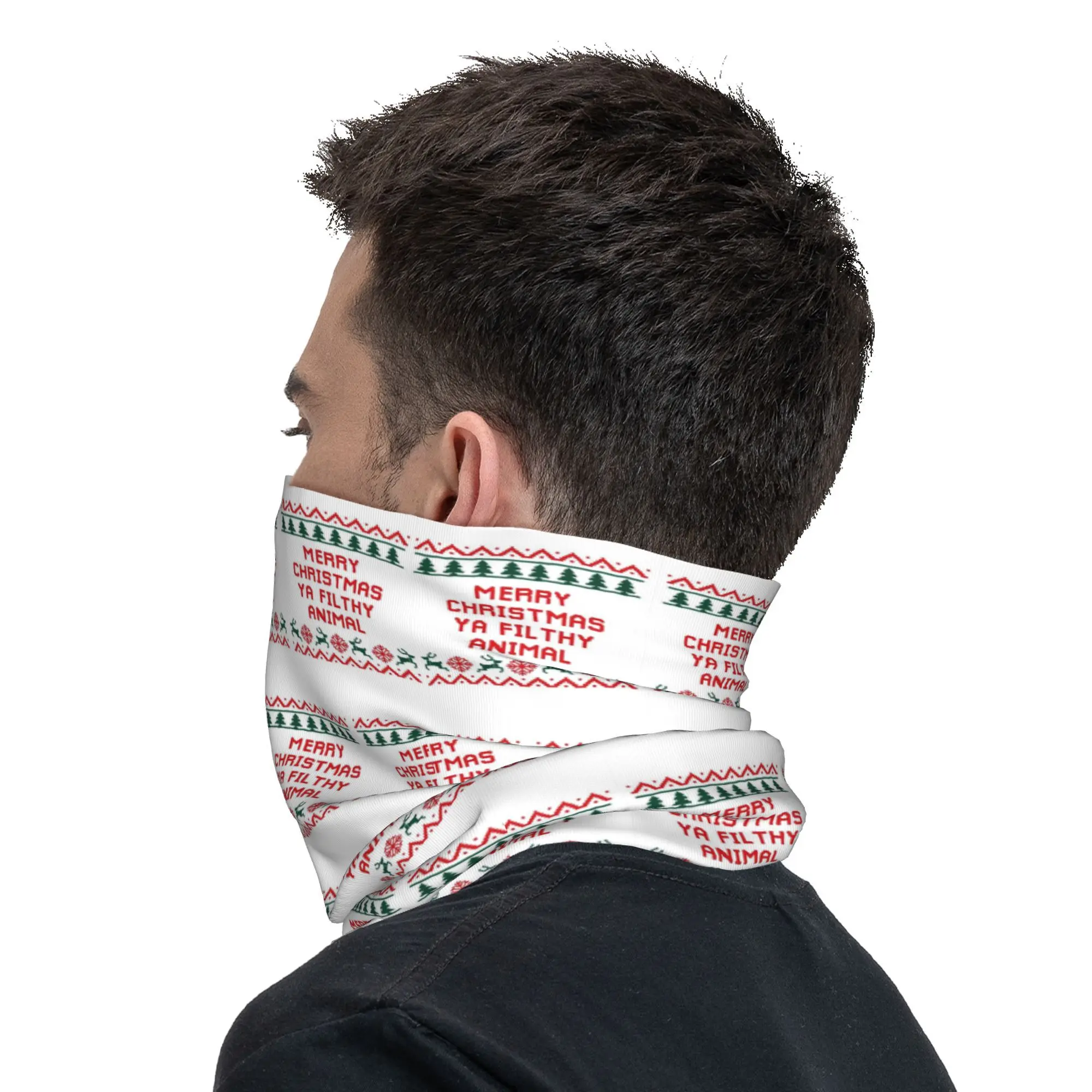 Merry Christmas Ya Filthy Animal Bandana Neck Cover Printed Mask Scarf Warm Balaclava Outdoor Sports For Men Women Adult