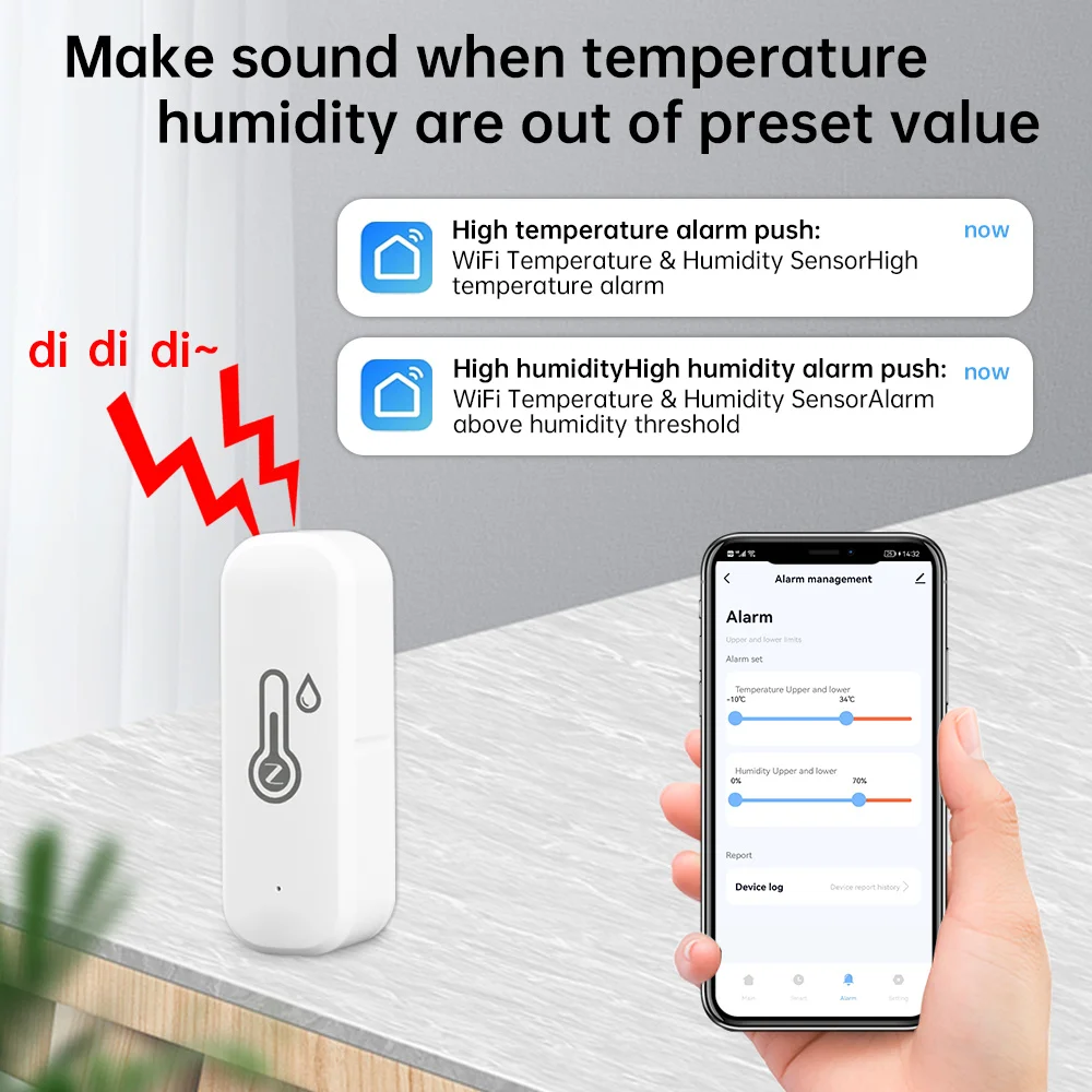 ZigBee Tuya Smart Temperature And Humidity Sensor Indoor Thermometer smart life APP Monitoring For Alexa Google Home Voice