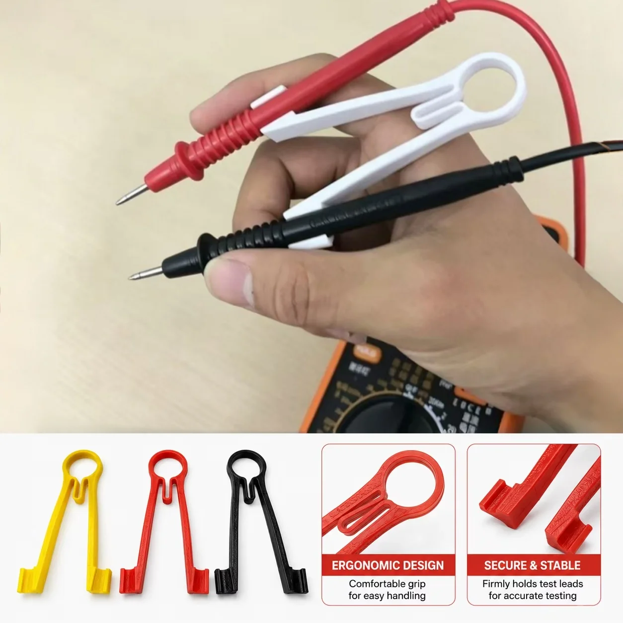 Multi Meter Probe Holder Tester Probe Clamping Tool Electrical Testing Power Supply Maintenance Accessories DIY Essential