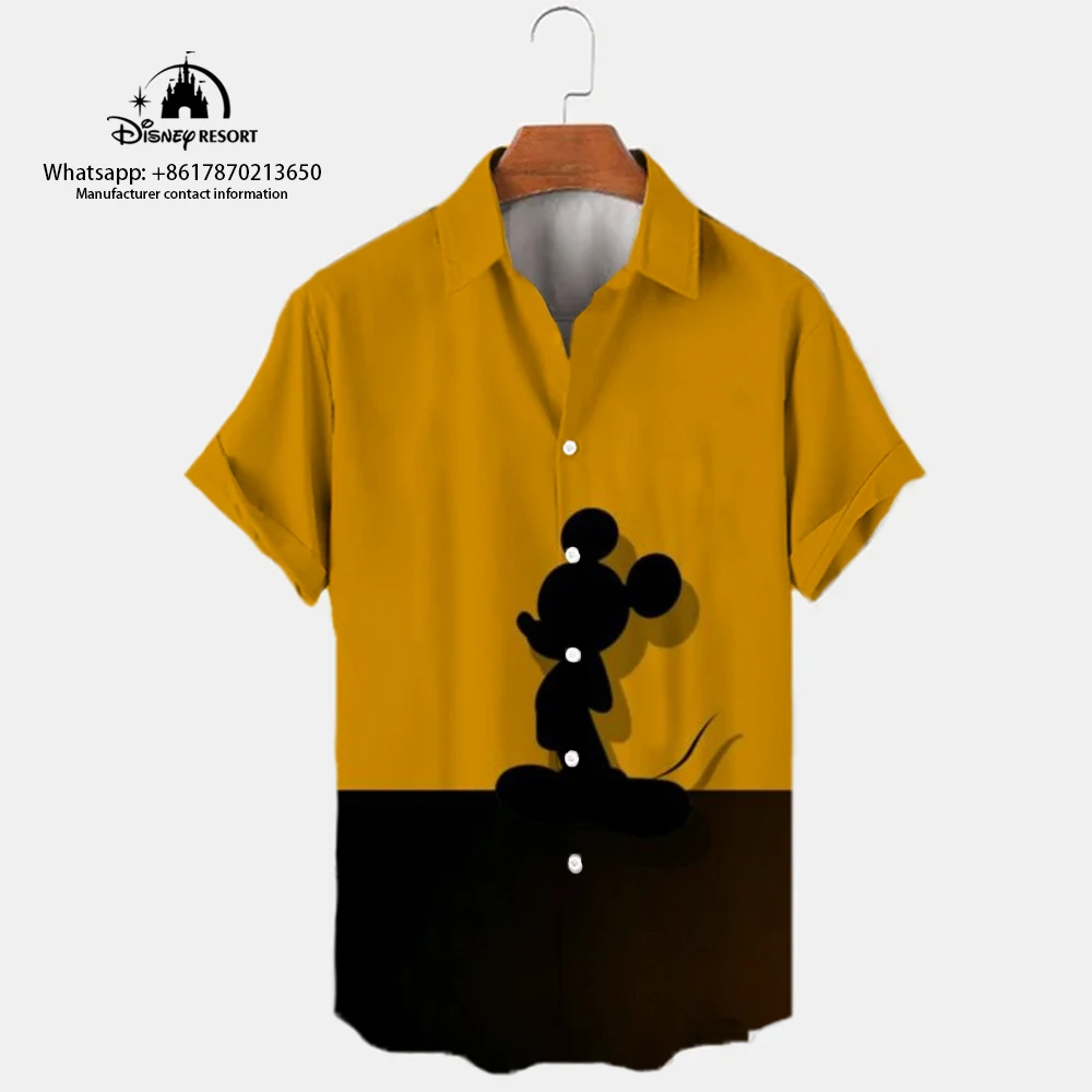 

2024 Spring and Summer New Men's Micic Cartoon Pattern 3D Printing Short Sleeve Men's Shirt