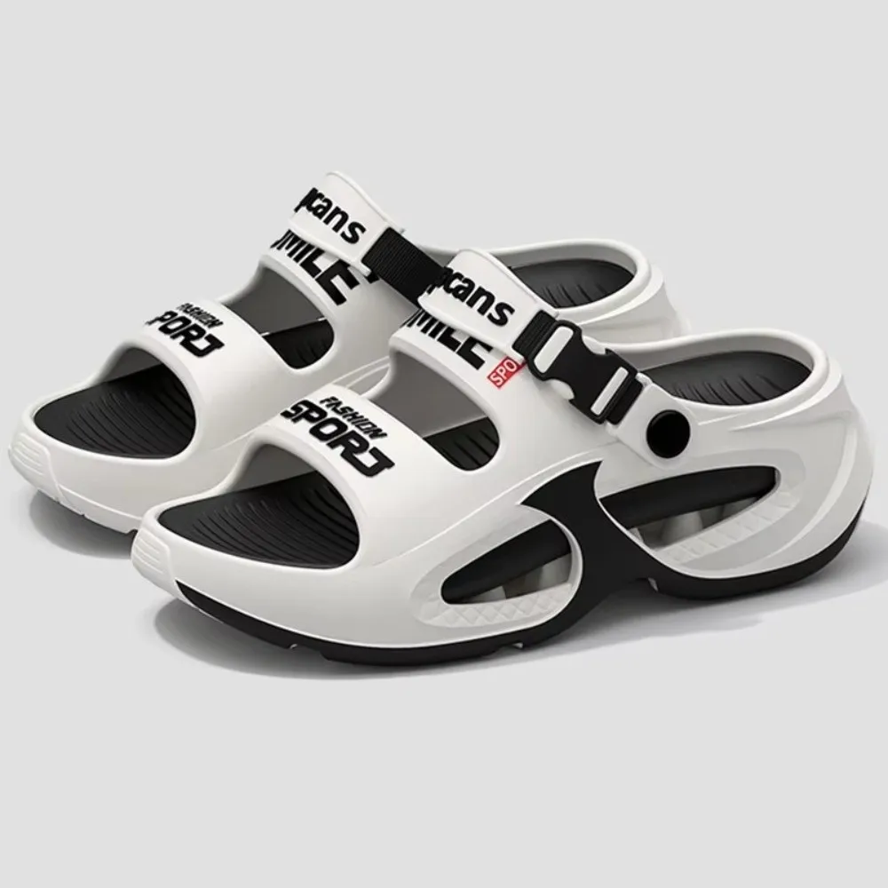 Plateau-Sandalen mit dicker Sohle, erhöhtes Design für Paare, rutschfeste Strand-Slipper, dicke Sohle für den Außenbereich, Herren-Sandalen für Männer – Detail 8