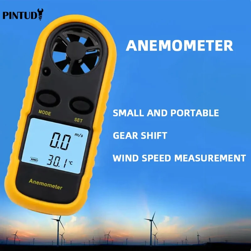 

Цифровой ручной анемометр PINTUDY GM816, портативный мини-анемометр для измерения скорости ветра, температуры, силы ветра, 1 шт.