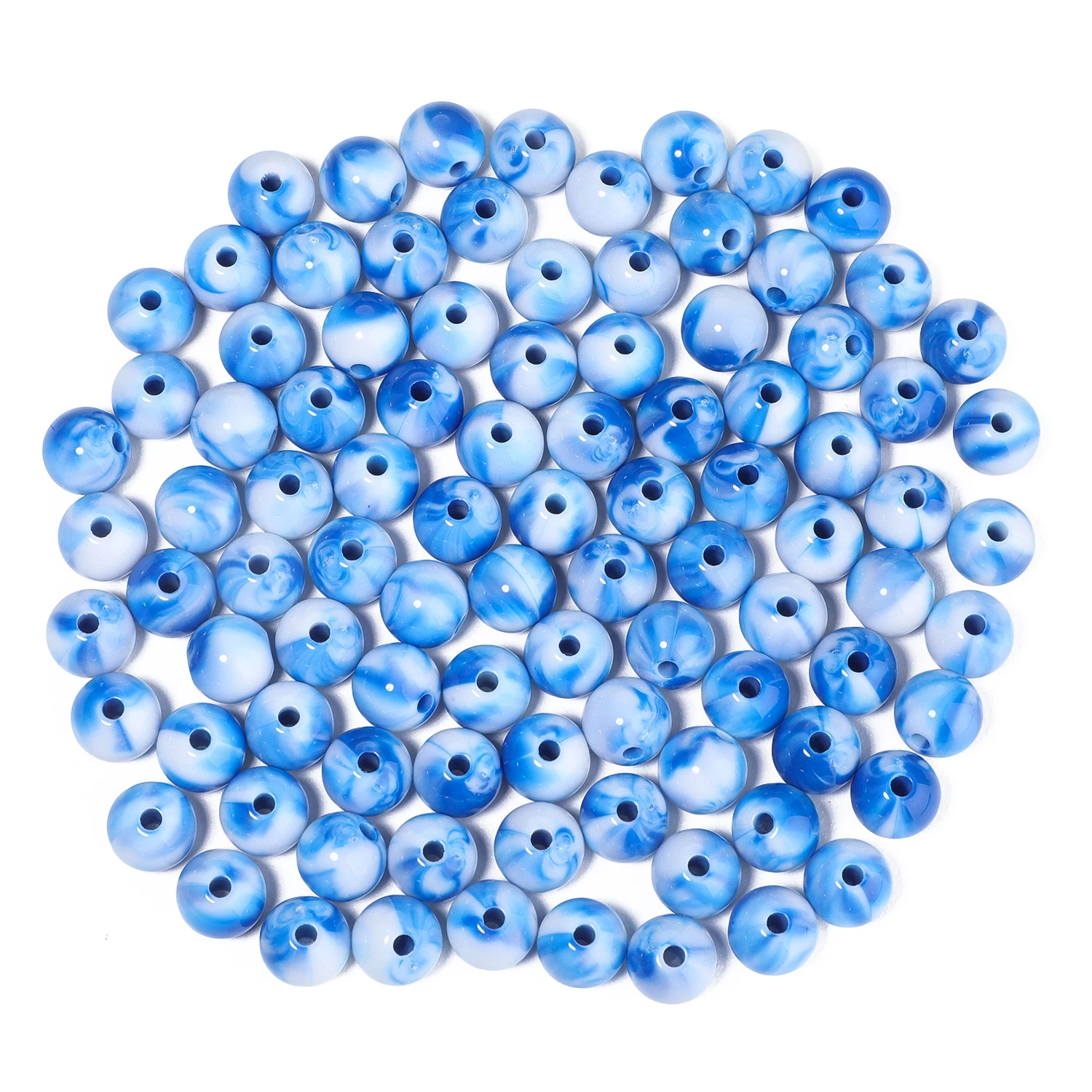 Wholesale 100pc/lot Blue Acrylic Beads Ocean Style Loose Spacer Beads for Bohemia Jewelry Making Findings