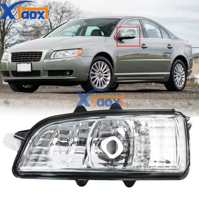 Fitting for Volvo C30 S80 L S60 S40 reverse mirror turn signal rearview mirror reflector lamp cover OEM：31111090 31111102