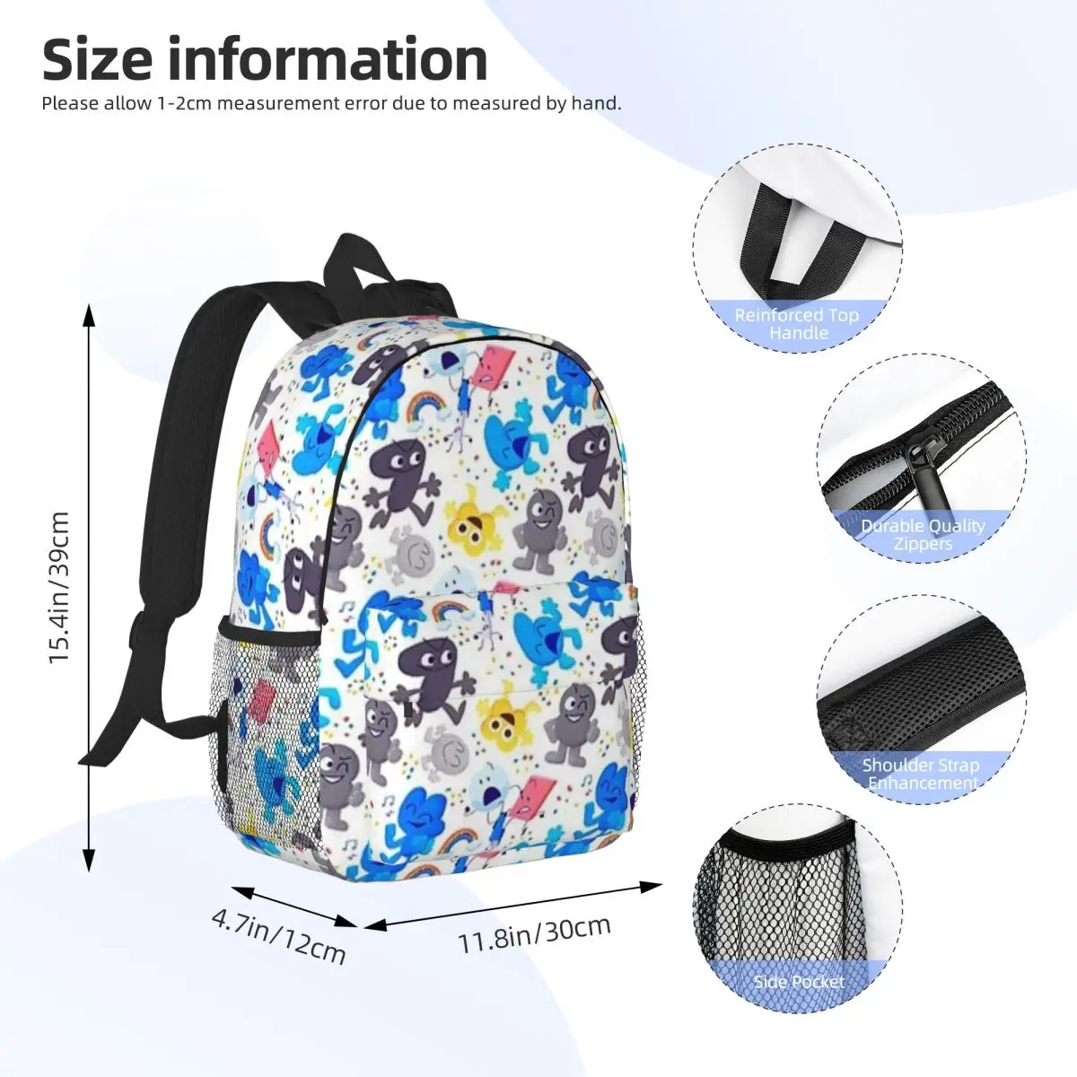 B-Bfdi Pattern New Fashionable Pattern School Bag Print Lightweight Backpack 15inch
