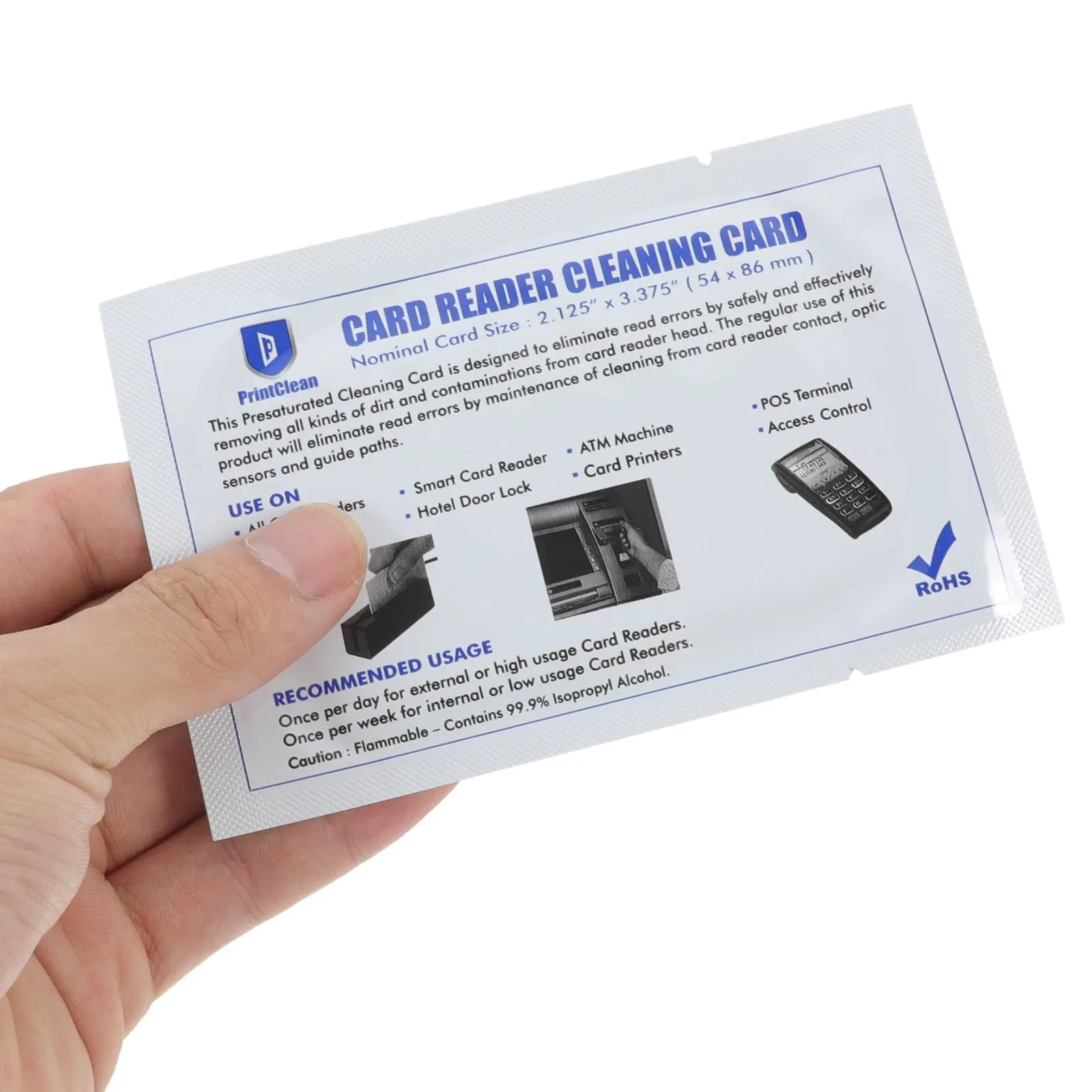 Nettoyeur de cartes de nettoyage, Terminal Pos universel, Machine de crédit réutilisable, nettoyeurs de voyage pour cartes d'imprimante blanches, 10 pièces