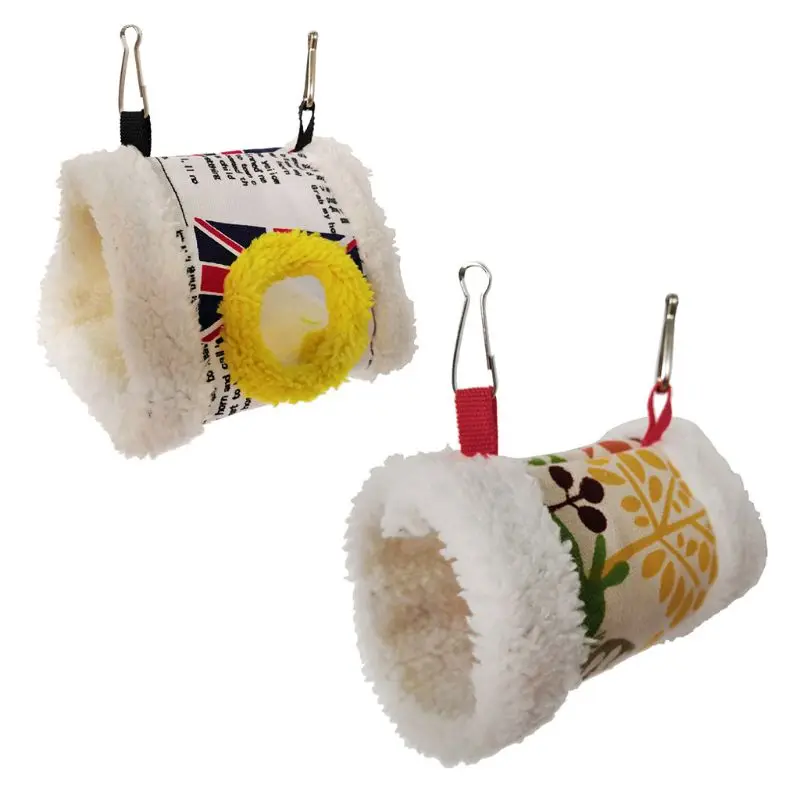 Warm Bird Nest Winter Bed House Snuggle Hanging Hammock Cage Tent Plush Hideaway for Small Parrot Cockatiel