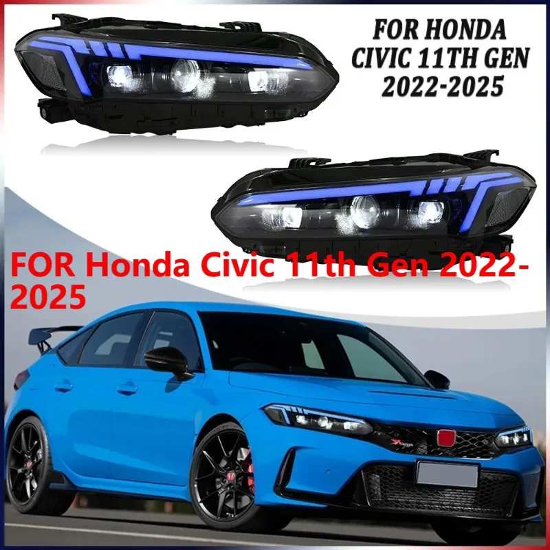 

Для Honda Civic 11-го поколения 2022-2025 1 комплект RGB светодиодных фар в сборе DRL комплект фар