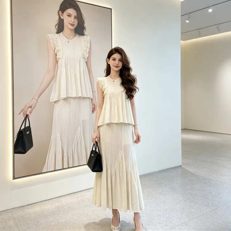 

Miyake Pleated 2026 New Elegant Summer Suit for Women Stylish Casual Simple Outfit Solid Color Comfortable Two-Piece Set Pleat