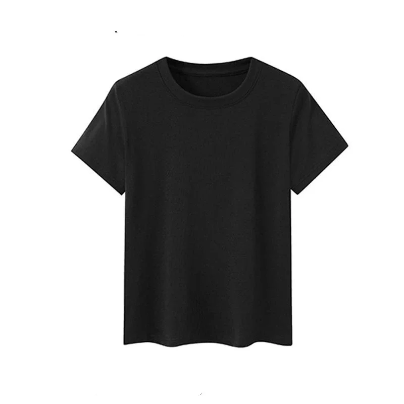 Round Neck Flying Sleeve Mask T-shirt for Women Casual Versatile Elastic and Temperament Summer
