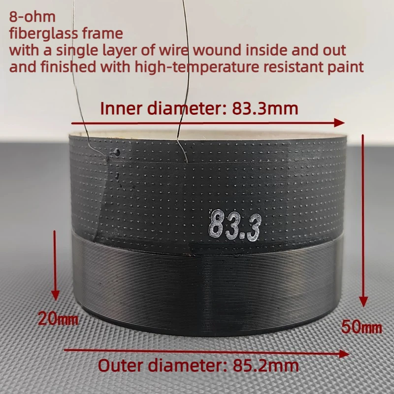 1PCS 83.3mm Speaker Woofer Voice Coil Home Theater Bass Woofer Repair Parts with Fiber Glass 8ohm with Inner Outer Winding