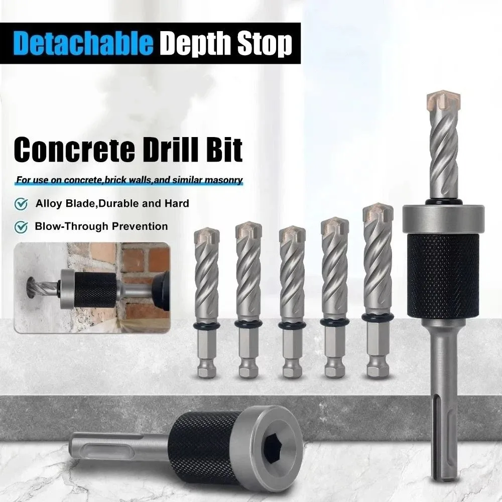 Split-type Detachable Depth Stop Sharp Fast Split-Design Drill Bit Easy To Install Hexagonal interface Masonry Drill Bit