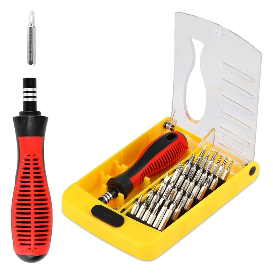 

Набор прецизионных отверток 37 в 1 для ремонта ноутбуков, телефонов, часов, ручной инструмент для ремонта мобильных устройств и электроники