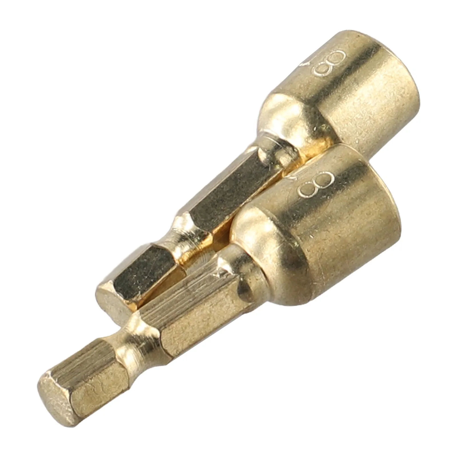 High Quality Accessories Socket Adapter Hexagonal Socket 1/4inch 2pcs Golden Hand Drill Bits Sleeve 45mm Length