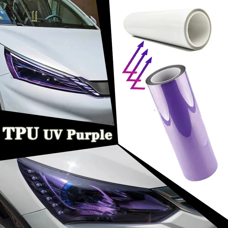 Car TPU PPF Paint Photochromic Film UV Self-healing Anti-scratch Color Change Headlight Protection Film