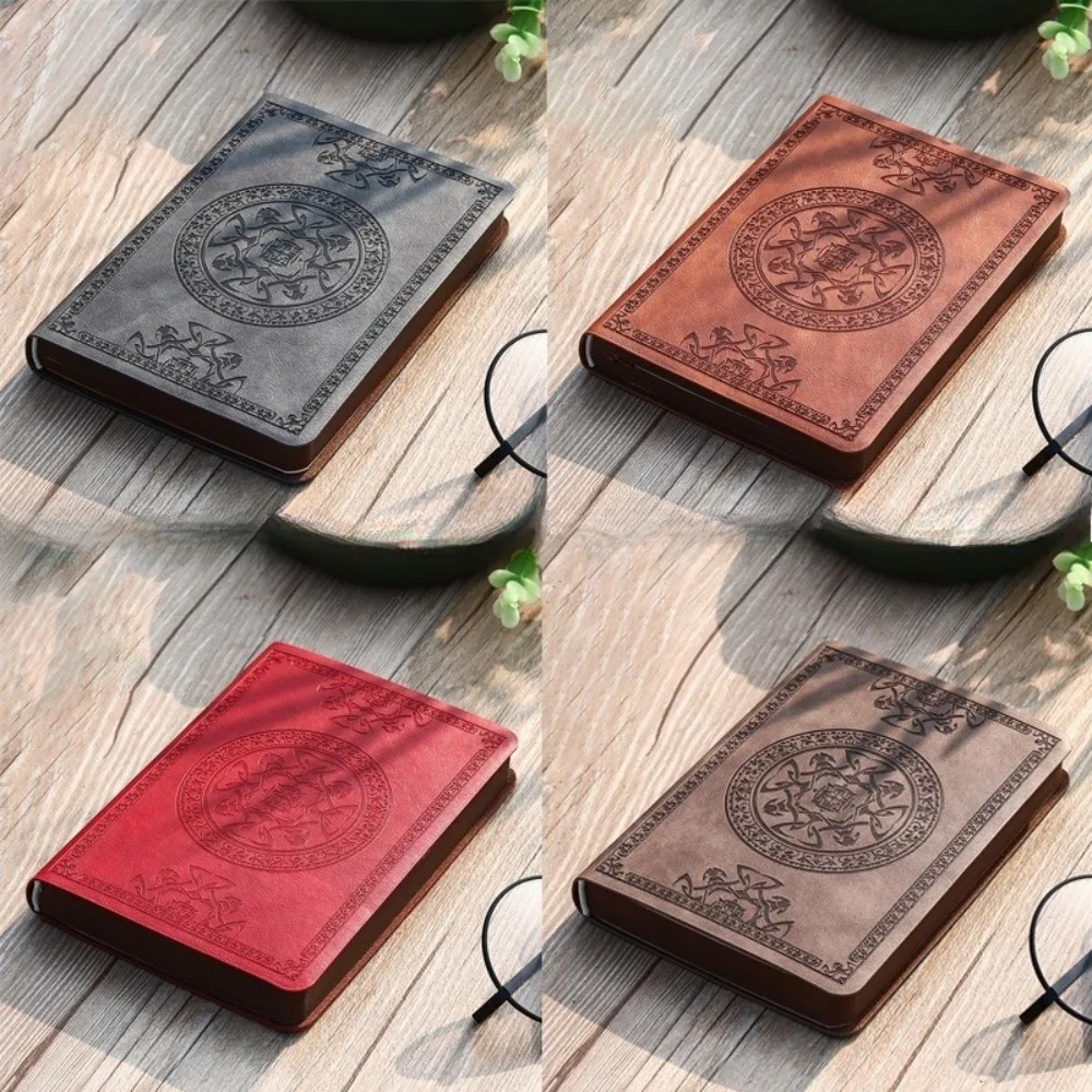 Cuaderno de 280 páginas de grosor: diario de cuero PU vintage A6 para escribir, bloc de notas retro forrado, diario de oficina y estudiantes universitarios