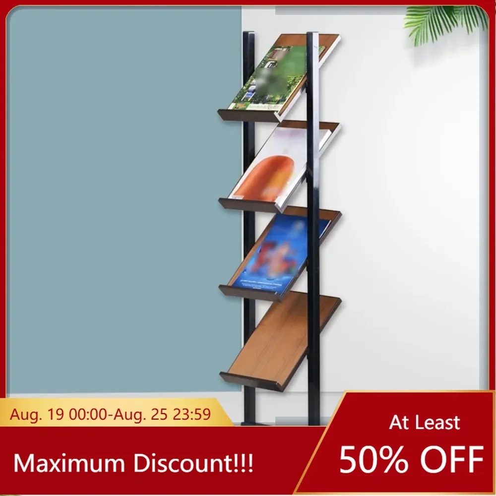 

4-Tier Brochure Magazine Rack,Literature Stand Floor Standing, Beveled Display Stand,Non-slip Base,Magazine Rack Multipurpose