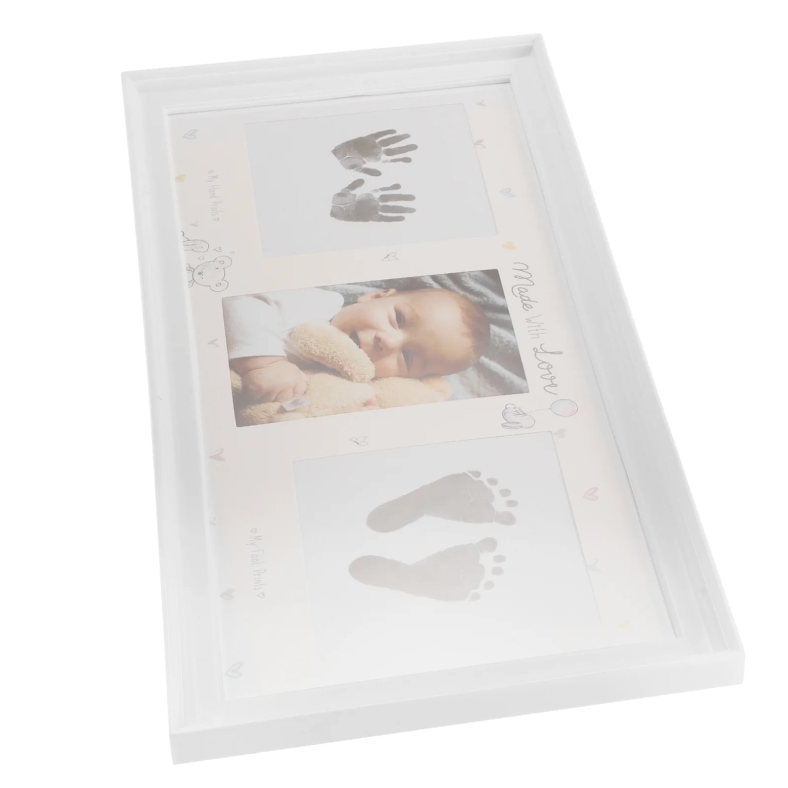 Hand Foot Print Photo Frame Picture Frames Baby Handprint Ornament Kit Keepsake Infant Footprint Decorate Stamp Pad