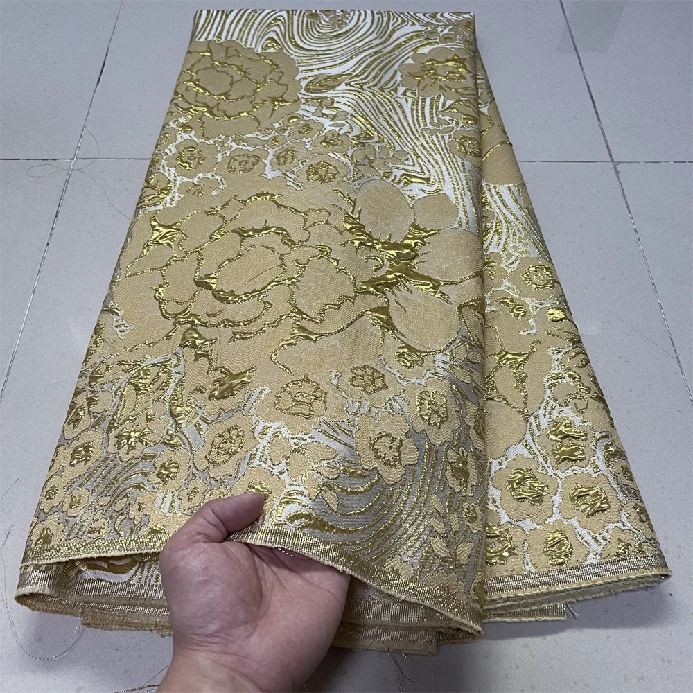 2025 African Nigerian High-Quality Tulle Lace Fabric Jacquard Organza Embroidery Guipure for Party Prom Dress 5Yard YXZ177