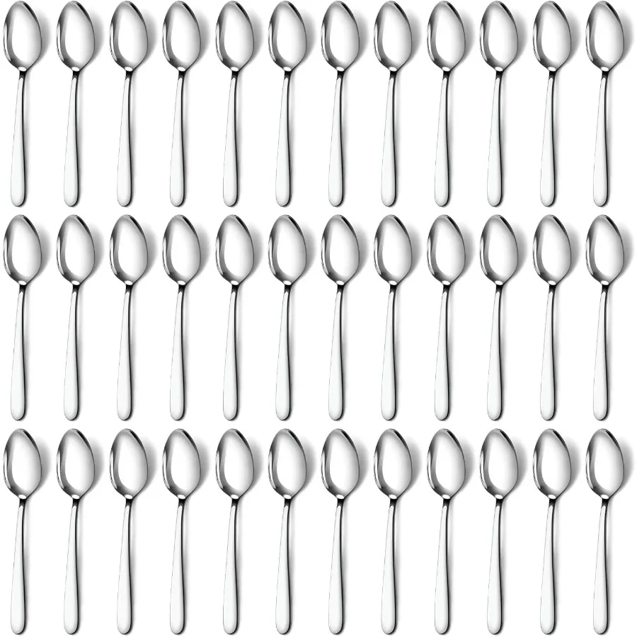 

Pleafind 36Pcs Dinner Spoons Set 7.4 inch Stainless Steel Silverware with Mirror Polished Finish Dishwasher Safe Tablespoons fo