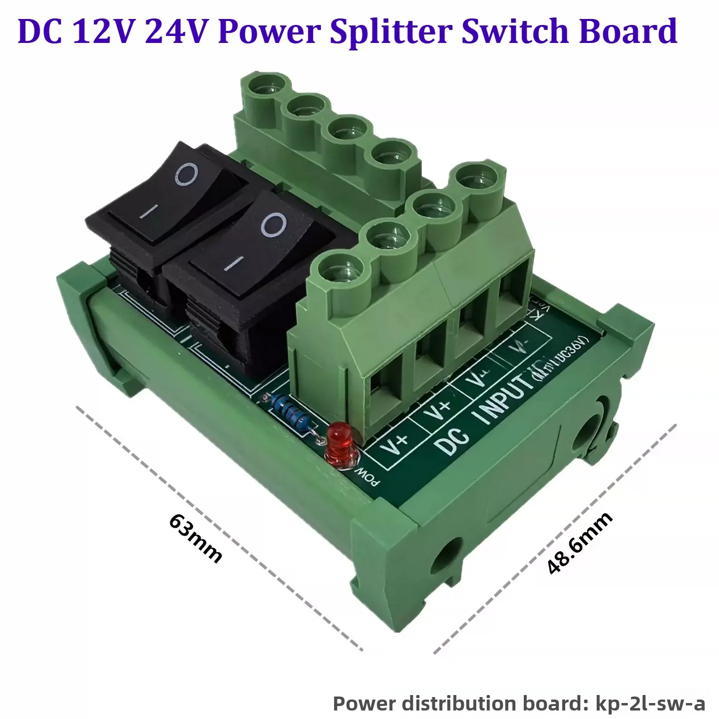 2-8 Channel DC Power Distribution Switch Board KP-xL-SW-A Positive Side Independent Switch Panel PCB Module