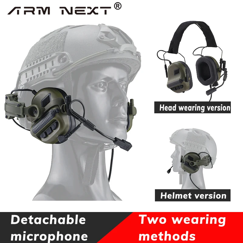 

NEW Tactical Headset Pickup and Noise Reduction Head Wearing /helmet Version Shooting Earphone Communication Intercom Earphone