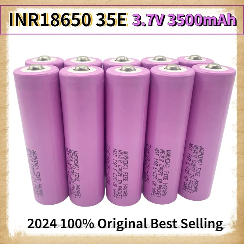 18650 Li-ion Battery 3.7V 3500mAh Rechargeable INR18650 35E 25A Discharge Battery for Screwdriver Flashlight Beauty Instruments