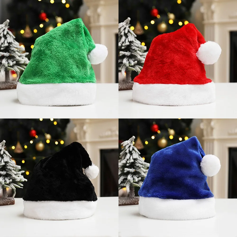 Weihnachtsmannmütze für Erwachsene und Kinder, Unisex, Samt, gemütlich, kurz, Plüsch, rot, Weihnachtsmütze, 2025, Neujahrsfeiertag, Partyzubehör
