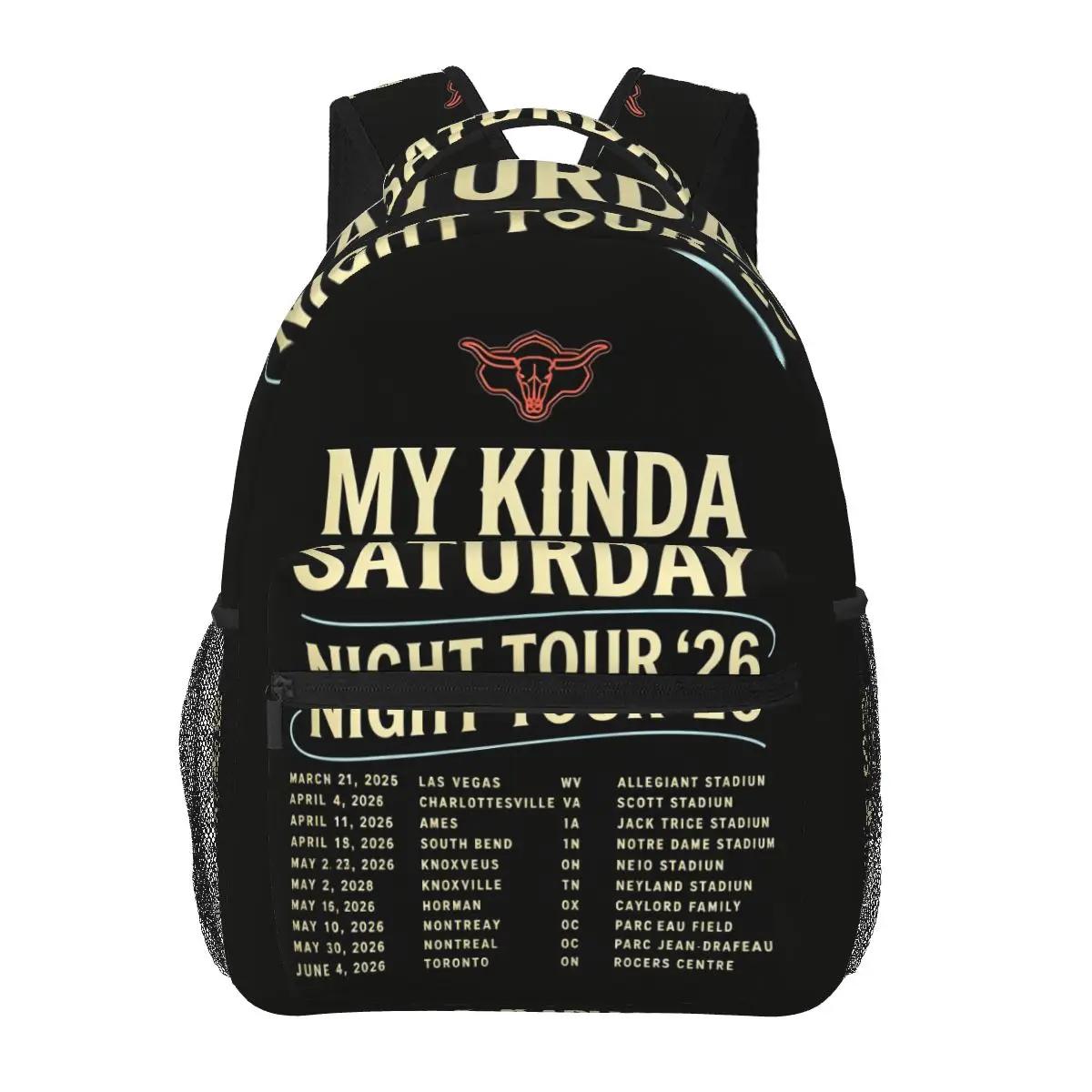 Vintage Washed Singer Luke Combs Tour Student Backpack School Bag Hiking Daypack for Men Women Fashion Bookbag Shoulder Bag