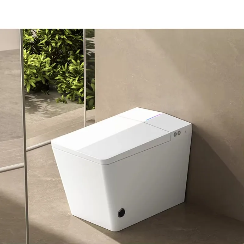 Intelligent Ceramic WC Toilet Automatic Commode with Square Bowl Shape Floor Mounted S-Trap/P-Trap Remote Control Included