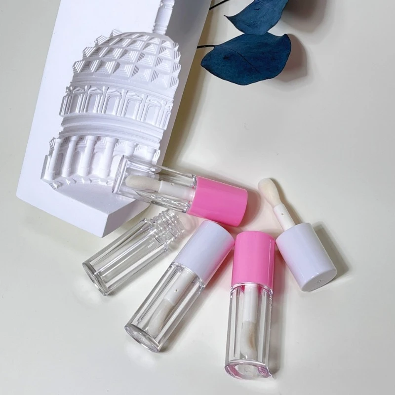 10/30/50pcs 3.5ml Lip GlazeTube Vuoto Piccolo Rotondo Grande Spazzola Asta Grande Testa della Spazzola Lip Gloss Eyeliner Occhio Tubo Nero All'ingrosso