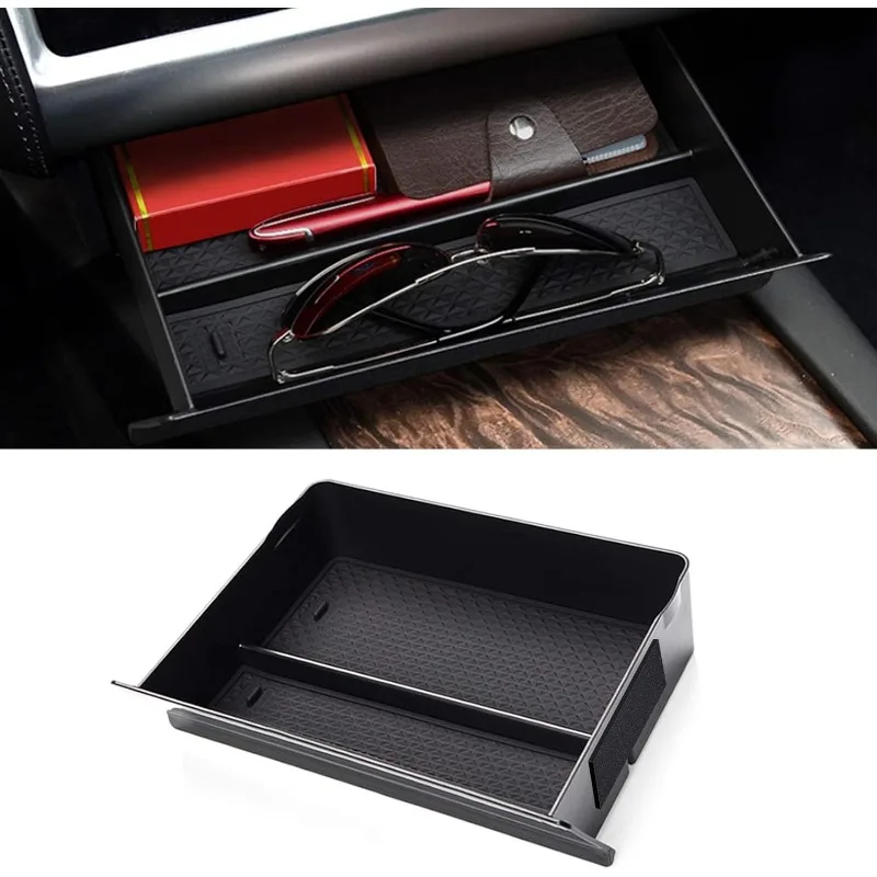 Compatible con cajón Cubby Tesla Model S/Model X, caja de almacenamiento organizadora de consola central Compatible con Tesla Model S/Model X A