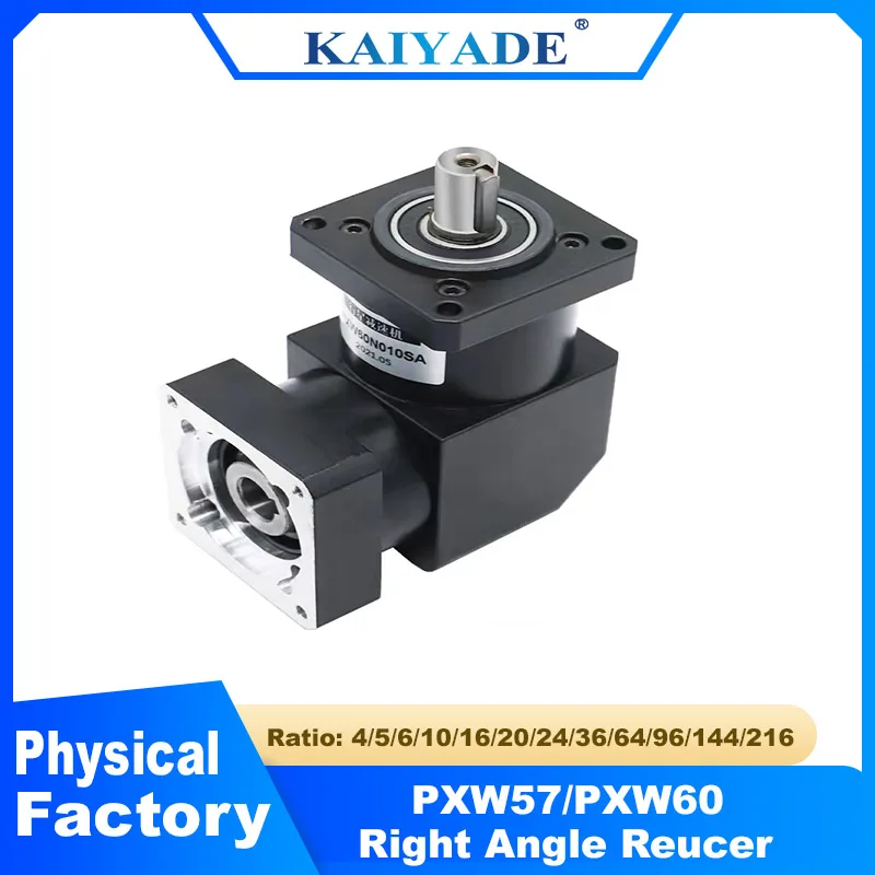 Right Angle Nema23 Nema24 PXW57 PXW60 Planetary Reducer for CNC Stepper Servo Motor - Various Reduction Ratios Available