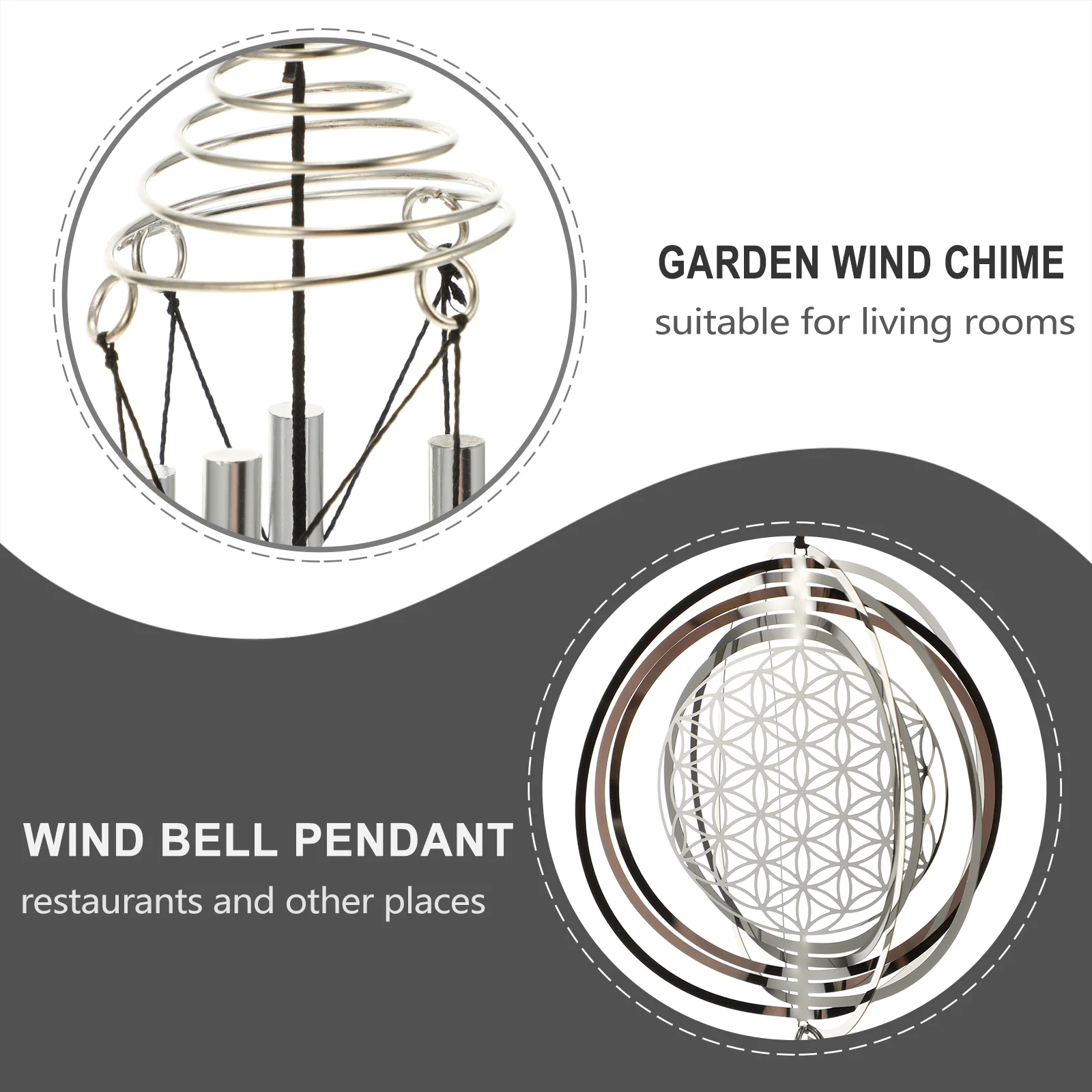 

Aluminum Tube Rotatable Wind Chime Garden Hanging Bell Decorative Pendant for Terrace Balcony Home Decor Chime
