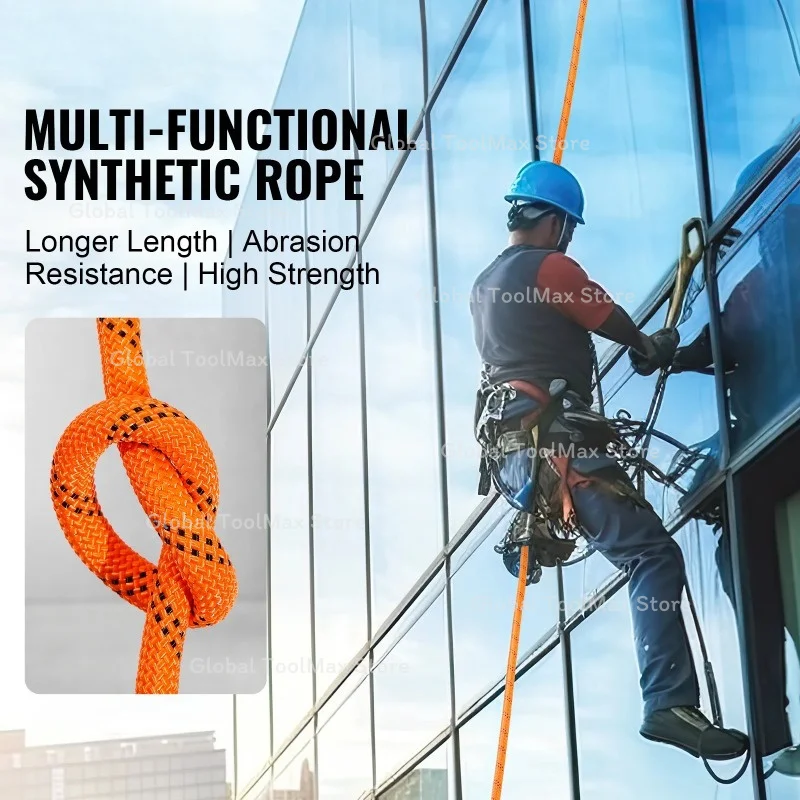 120ft Dual-Weave Polyester Cord 3/8 1/2 inch 48-Strand Multi-Use Rope Arborist Activities Outdoor Adventures Versatile