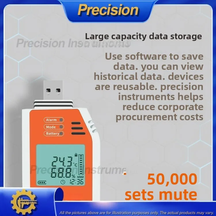 2026 Portable PDF Temperature and Humidity Data Logger for Medical Refrigerator Cold Chain Monitoring Waterproof High