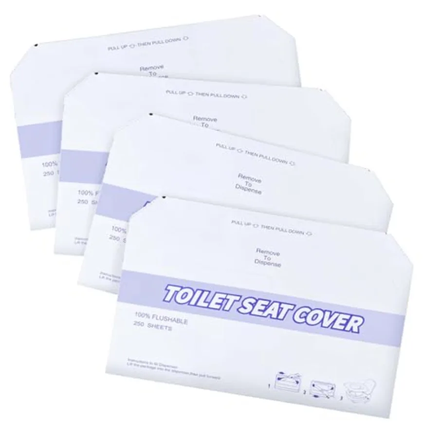 

KISEER 4 Pack 1000 Pieces Disposable Toilet Seat Covers Flushable Paper Toilet Seat Cover for Bathroom, Hotels, Travel, or Adul
