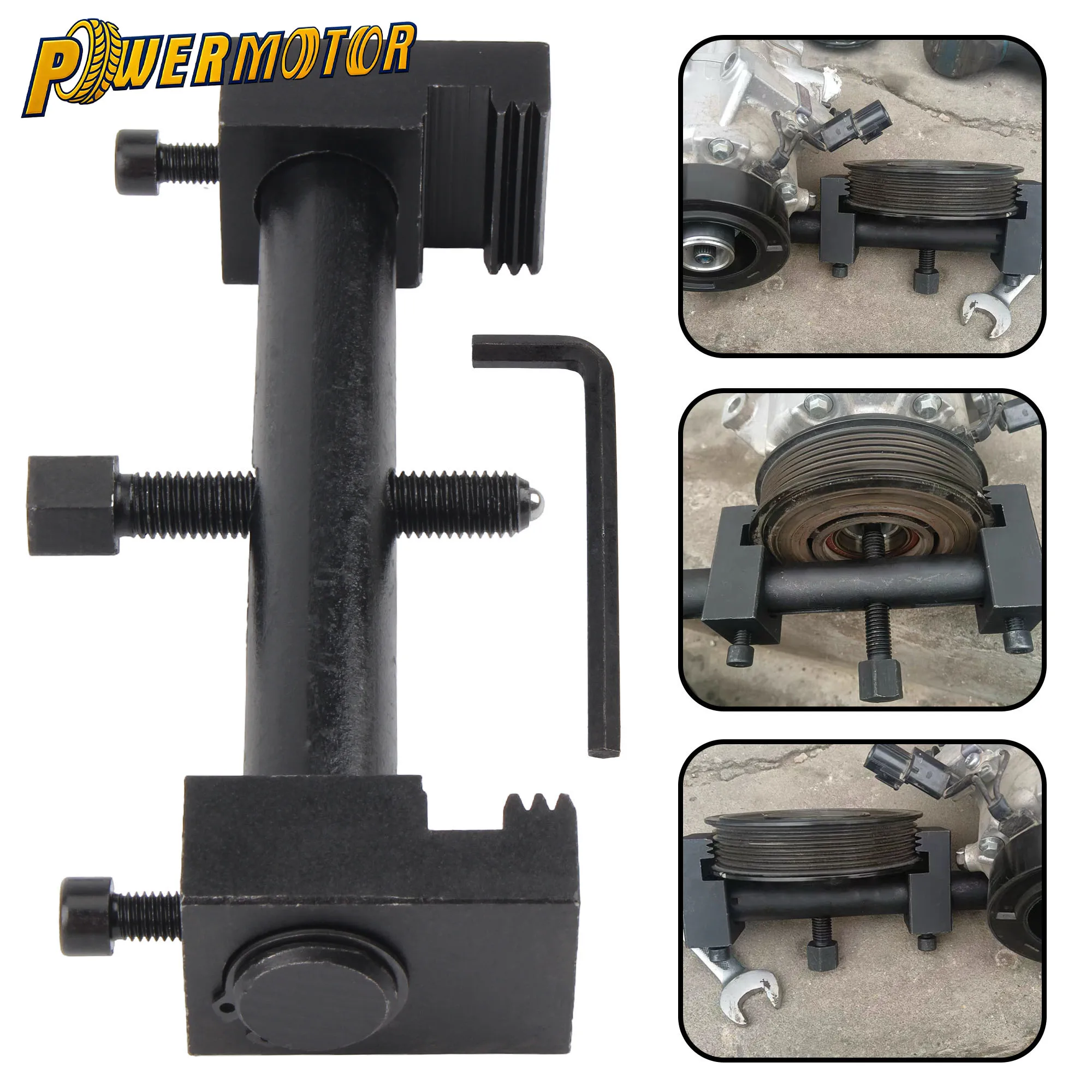 

40mm-165mm Adjustables Motorcycle Ribbed Pulleys Pullers Crankshaft Remover Universal Ribbed Drive Pulley Crankshaft Tool