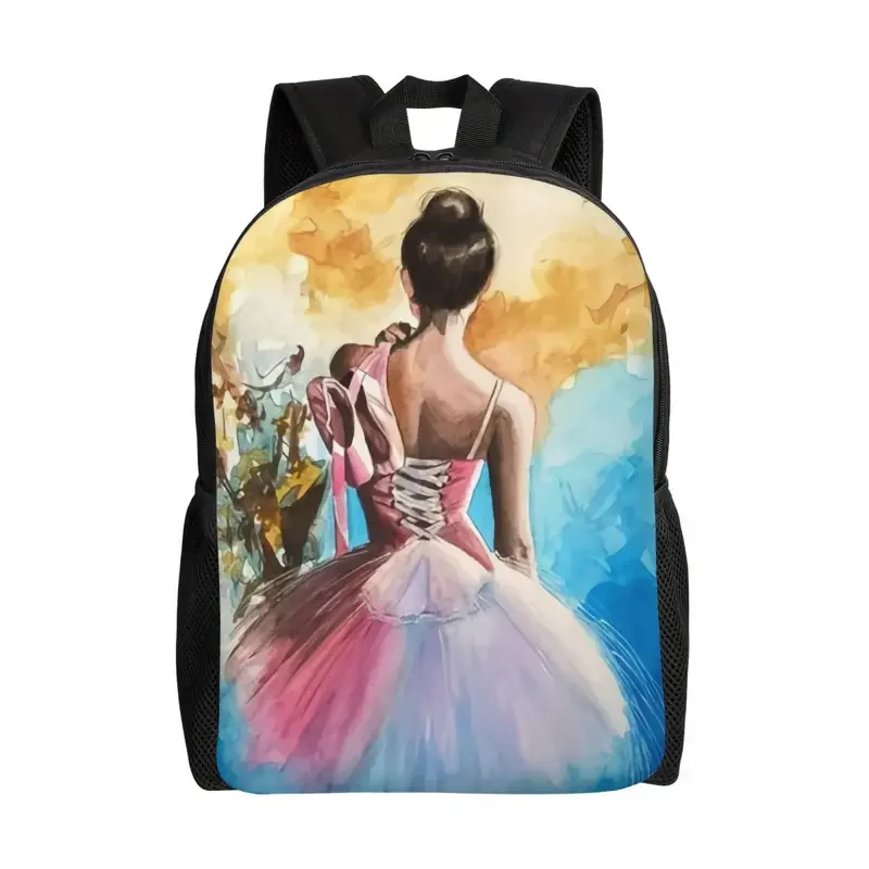 Mochila de Arte de Ballet personalizada para hombres y mujeres, bolsa de libros informal para la Escuela Universitaria, bolsas de bailarina