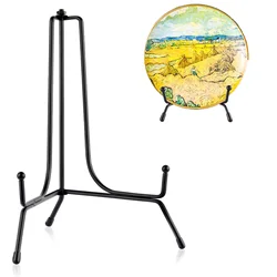 2pcs Anti-Slip Iron Plate Display Stand Black Easel Display Stand Photo Holder Stand Displays Picture Frames Decorative Plates