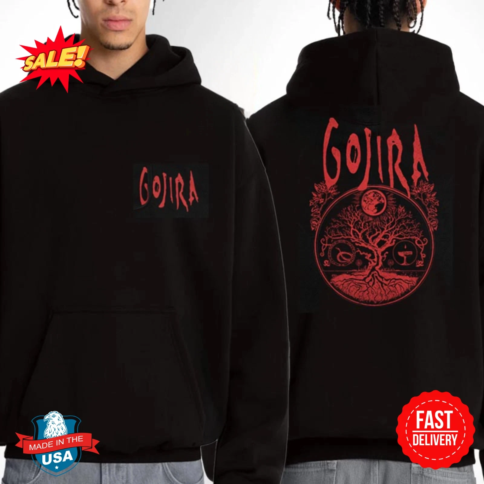 نادر Gojira الفرقة ألبوم يغطي ملصق الجرافيك طباعة هوديس فضفاض عادية كنزة بمقاس كبير الرجال النساء الشارع Harajuku بلوزات #4