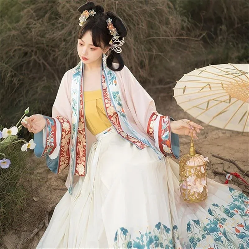 Gaun putri kostum Cosplay Hanfu tradisional gaya Tiongkok gaun Retro Asia gadis cantik elegan peri ditingkatkan