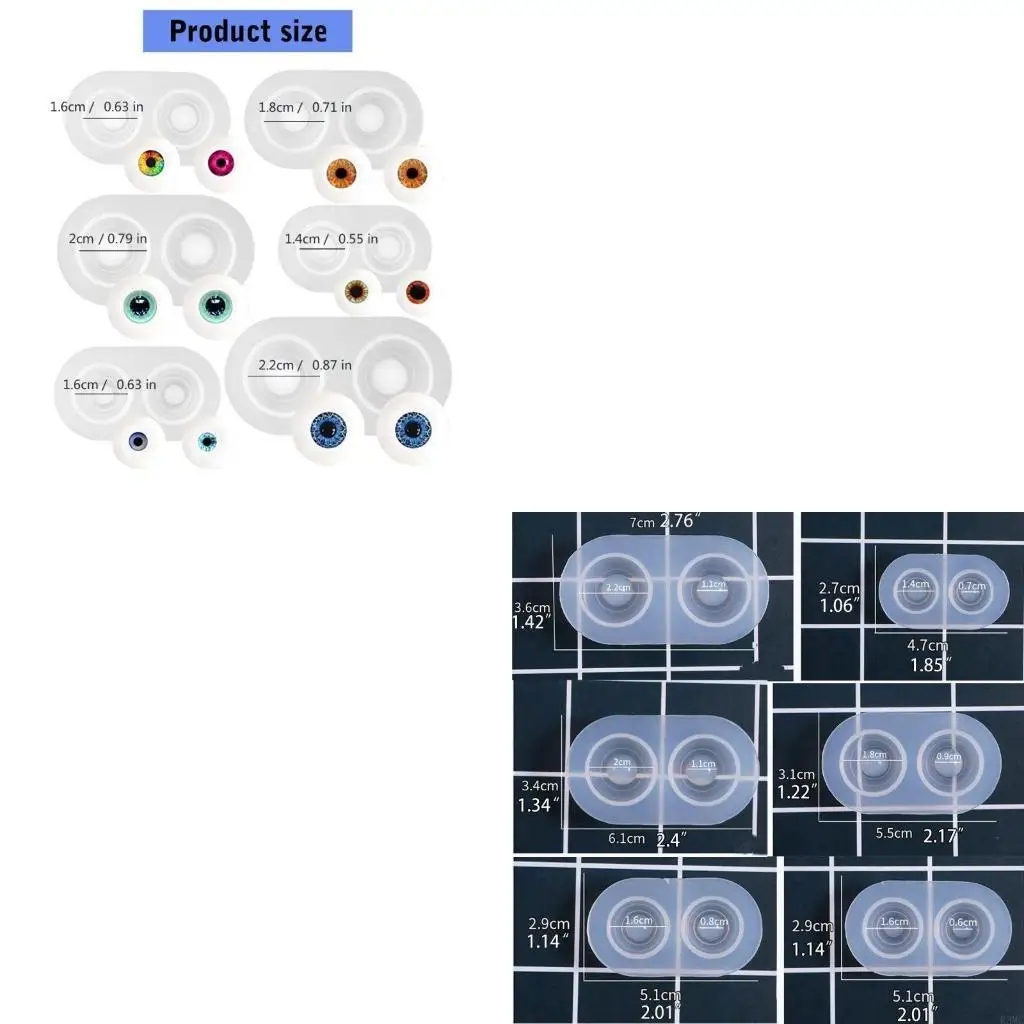 

R3MC 6 размеров для кукольных глаз, форма для куклы, тяжелый зрачок, купол глазного яблока, силиконовая форма, аксессуары для