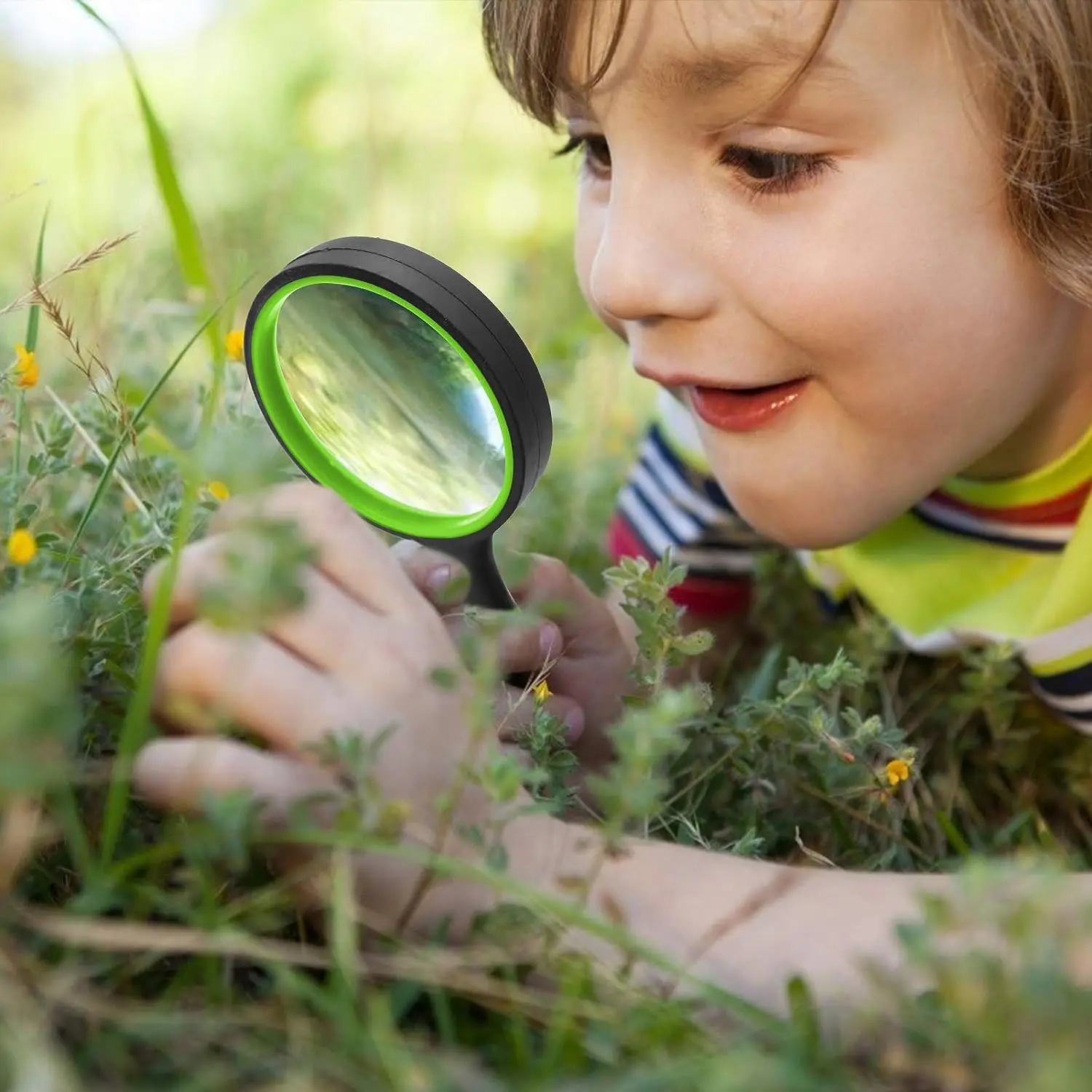 Imagem -05 - Lupa de Mão para Idosos Lupa de Leitura Lente Inquebrável Antiderrapante Exploração da Natureza 10x 50 mm