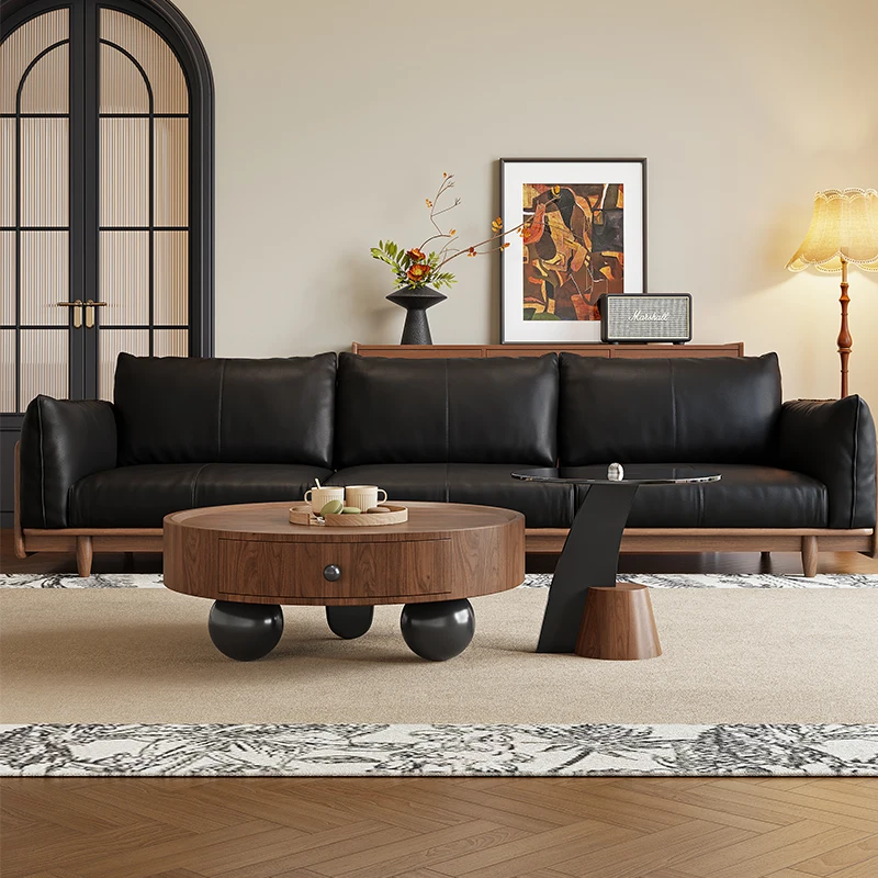 طاولة قهوة من العصور الوسطى لغرفة المعيشة، شقة منزلية صغيرة، مجموعة زاوية خزانة جانبية فاخرة وحديثة وبسيطة وخفيفة