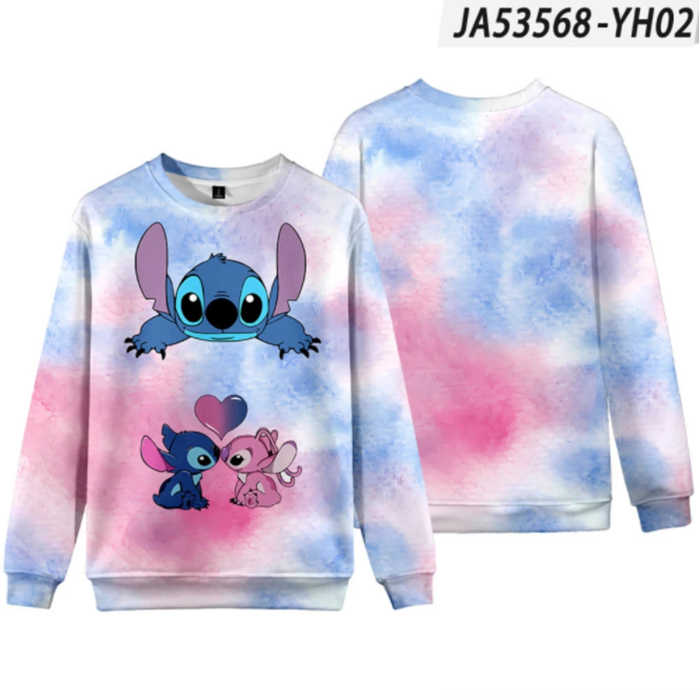 2024 New Stitch Anime Fashion Men\'s Spring Children\'s Sweater Women\'s Top Street Style Casual Round Neck Sweater