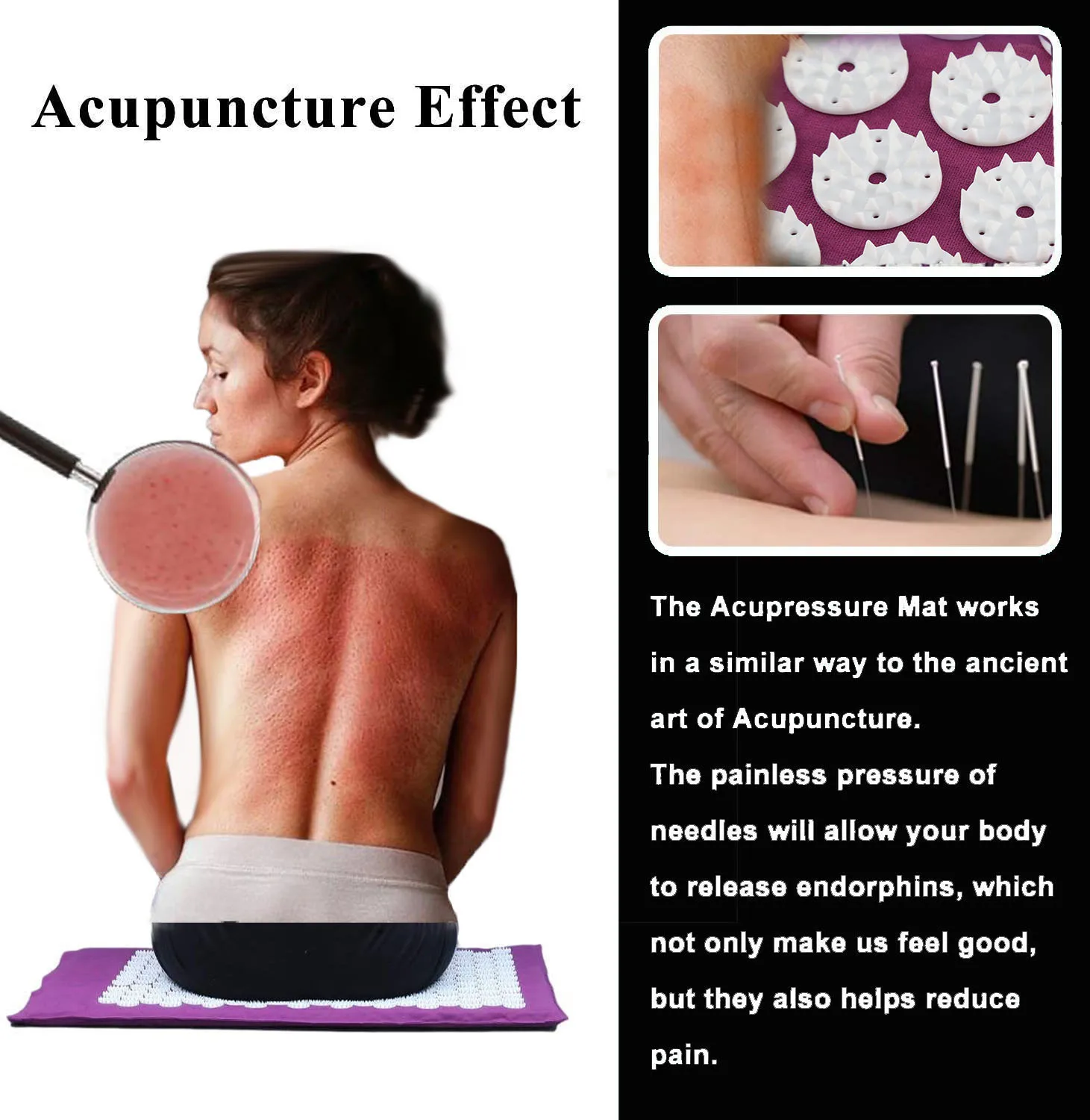 Acupressure Mat,Cushion for Yoga Relieve Stress Pain ,Natural Relief Stress Tension Body Massage